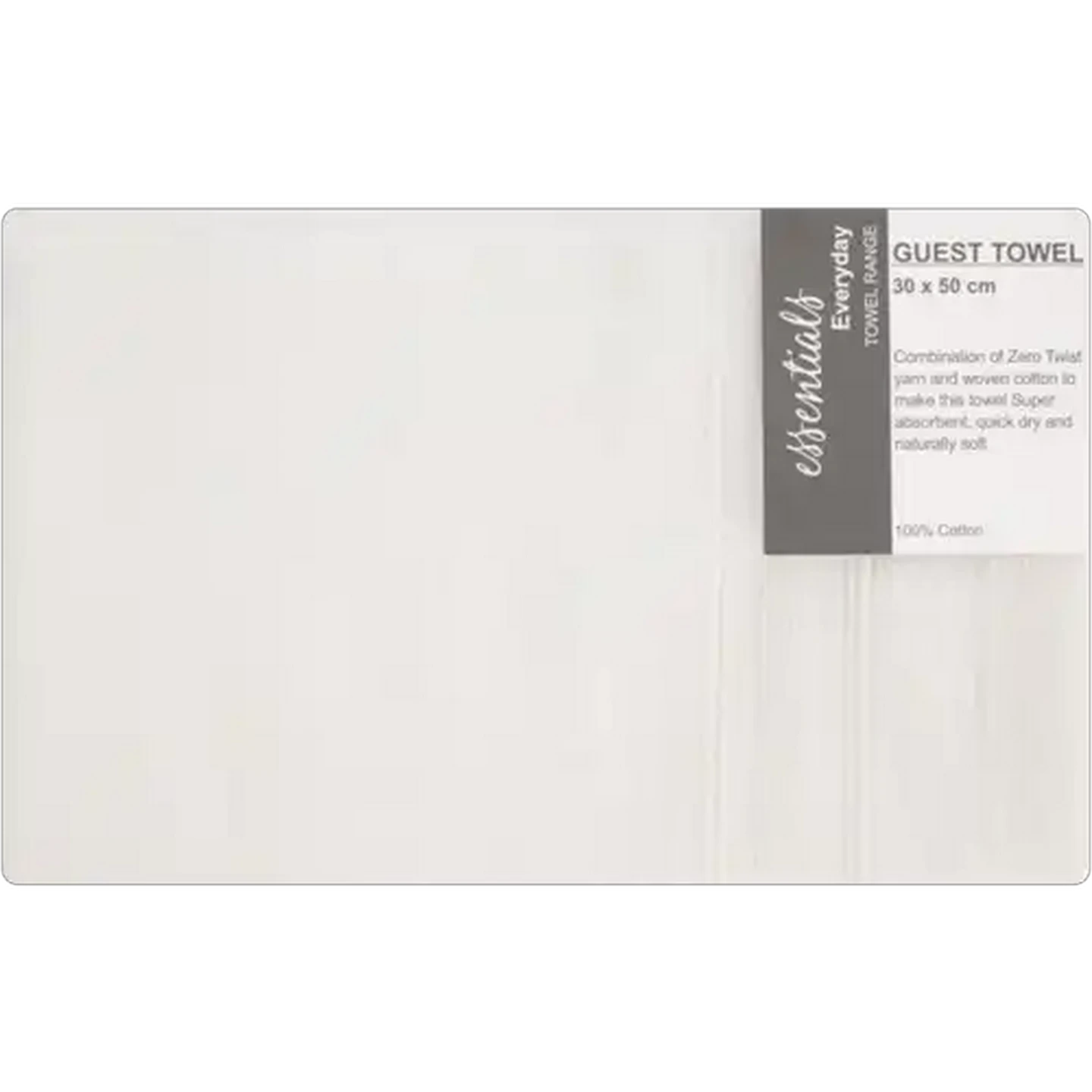 Image of Essentials Everyday White Guest Towel 30 x 50cm