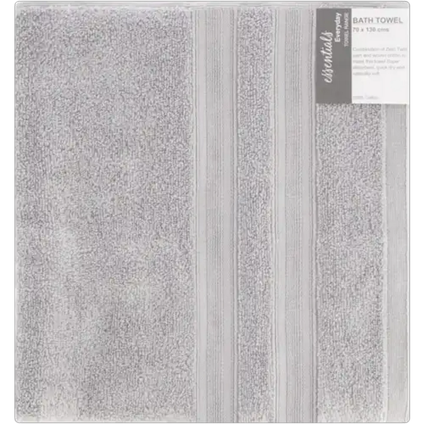 Image of Essentials Duet Range Grey Bath Towel 70 x 130cm