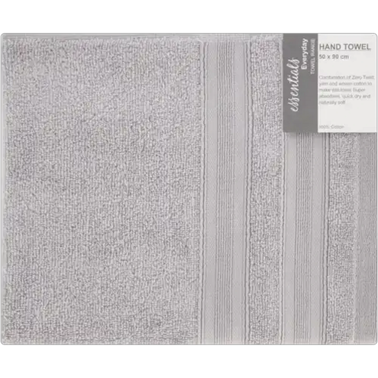 Image of Essentials Duet Range Grey Hand Towel 50 x 90cm