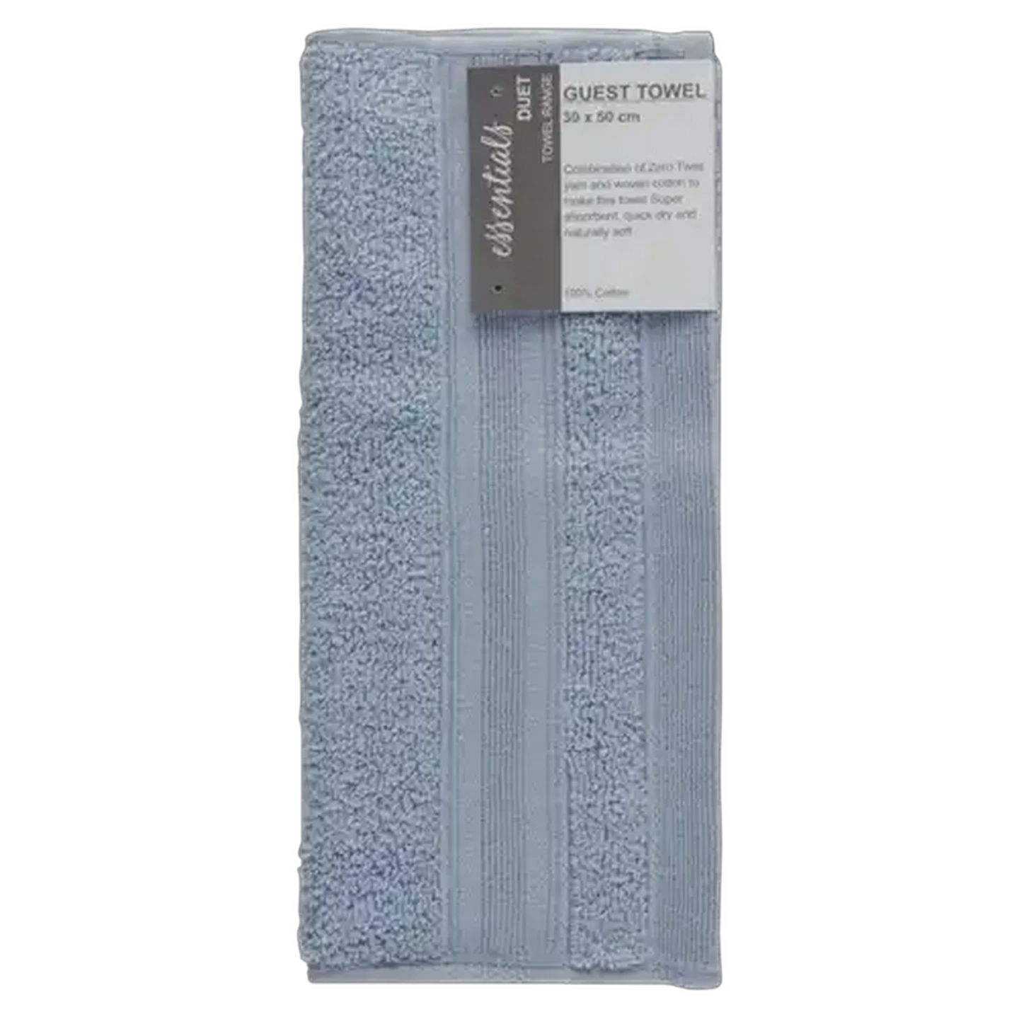 Image of Essentials Duet Dusty Blue Guest Towel 30 x 50cm