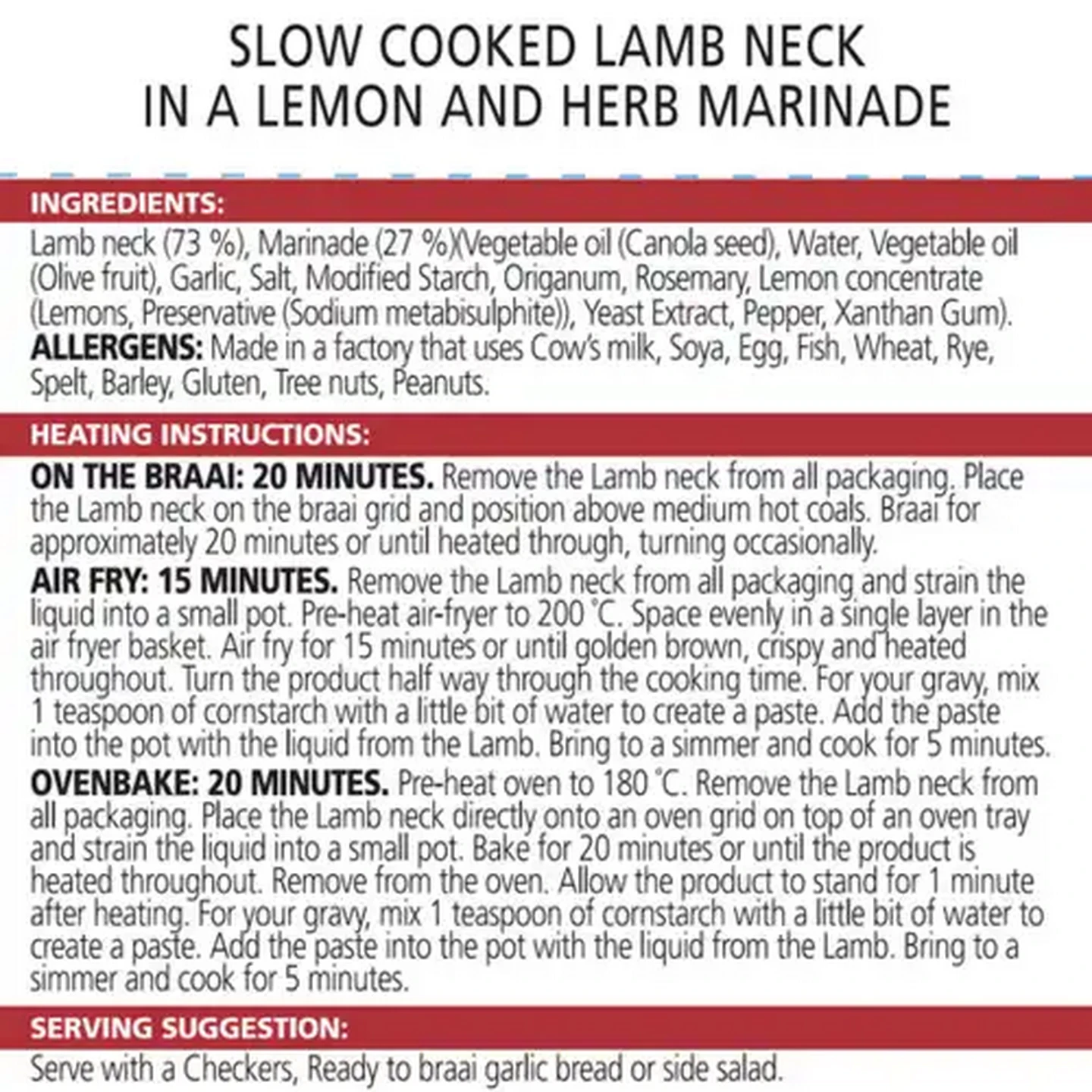 Image of Ready To Braai Lamb Neck 1kg