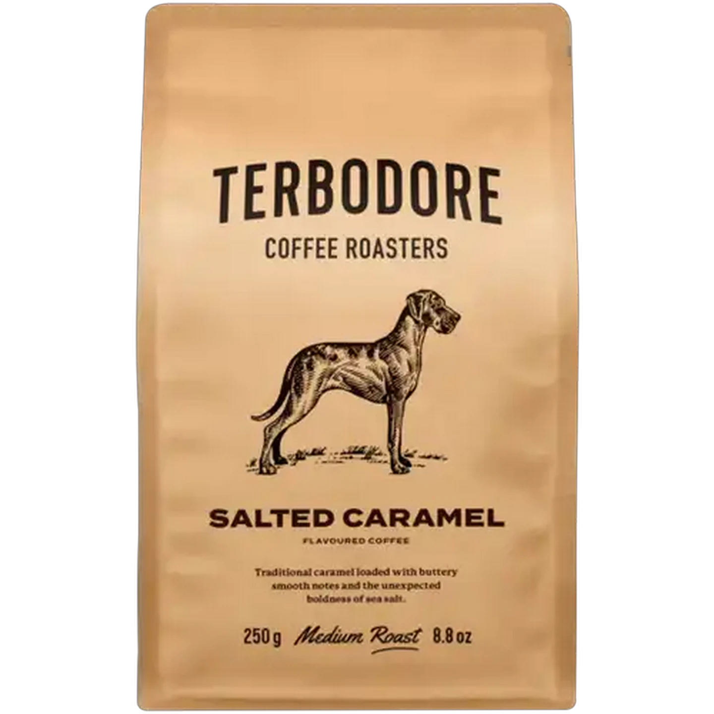 Image of Terbodore Salted Caramel Flavoured Medium Roast Coffee 250g