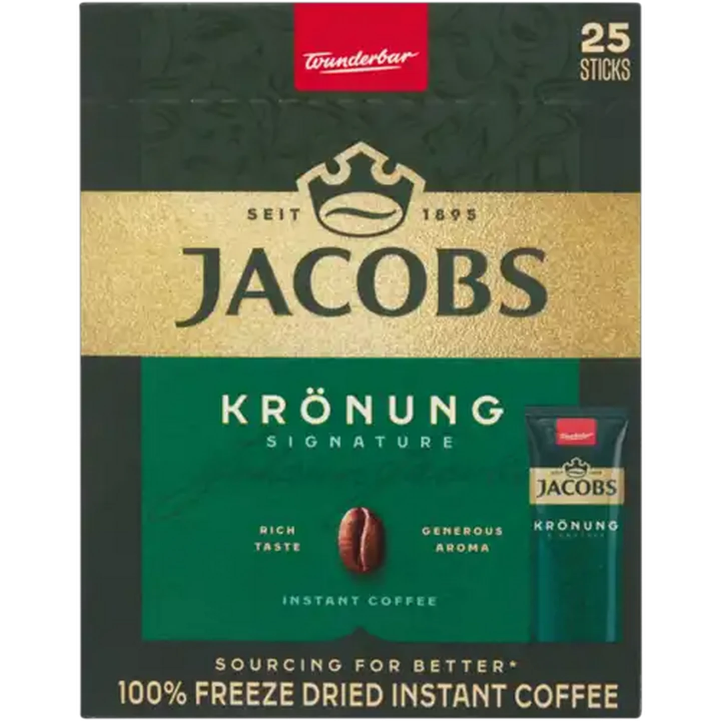 Image of Jacobs Krönung Freeze Dried Instant Coffee 25 x 1.8g