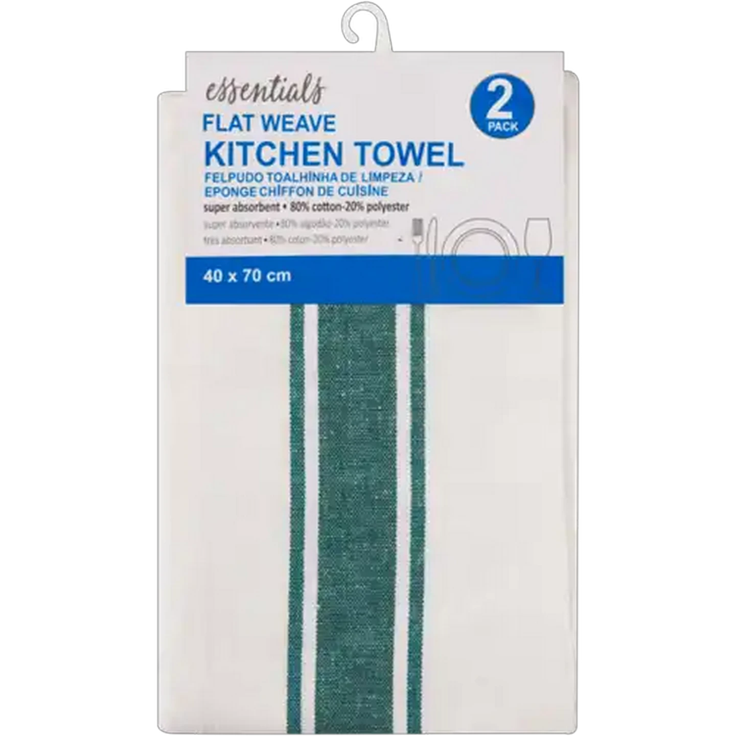 Image of Essentials Flat Weave Kitchen Towels 2-Pack