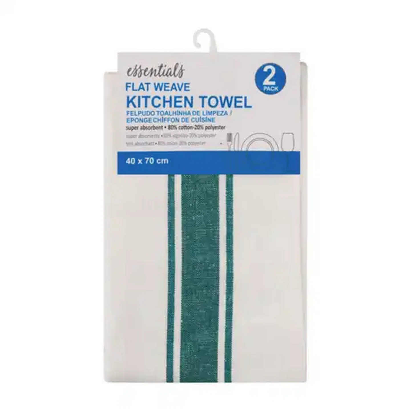 Image of Essentials Flat Weave Kitchen Towels 2-Pack
