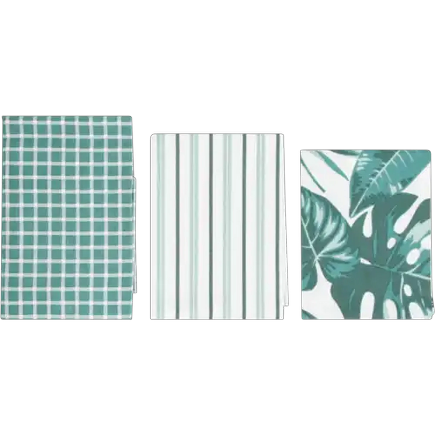 Image of Essentials Green & White Kitchen Towel Set 3-Pack