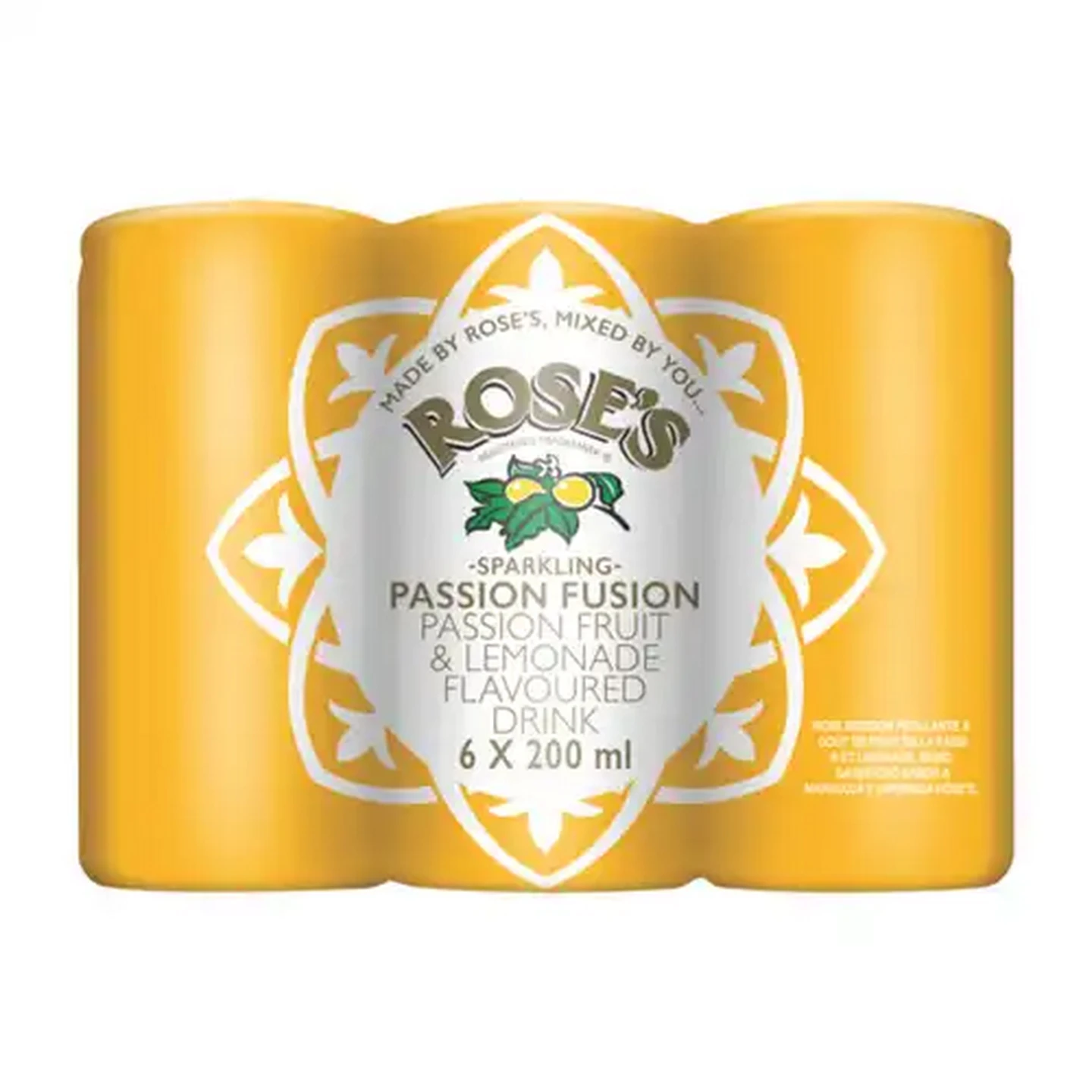 Image of Rose's Passion Fusion Sparkling Flavoured Drinks 6 x 200ml