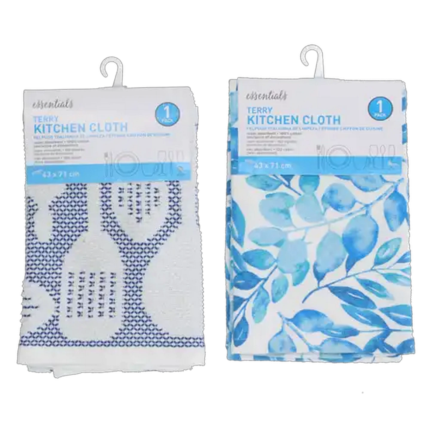 Image of Essentials Terry Kitchen Cloth 43 x 71cm (Colour May Vary)
