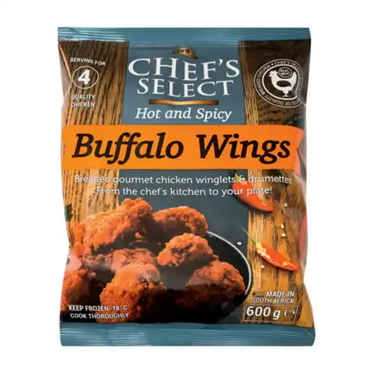 Image of Chef's Select Frozen Hot And Spicy Buffalo Wings 600g