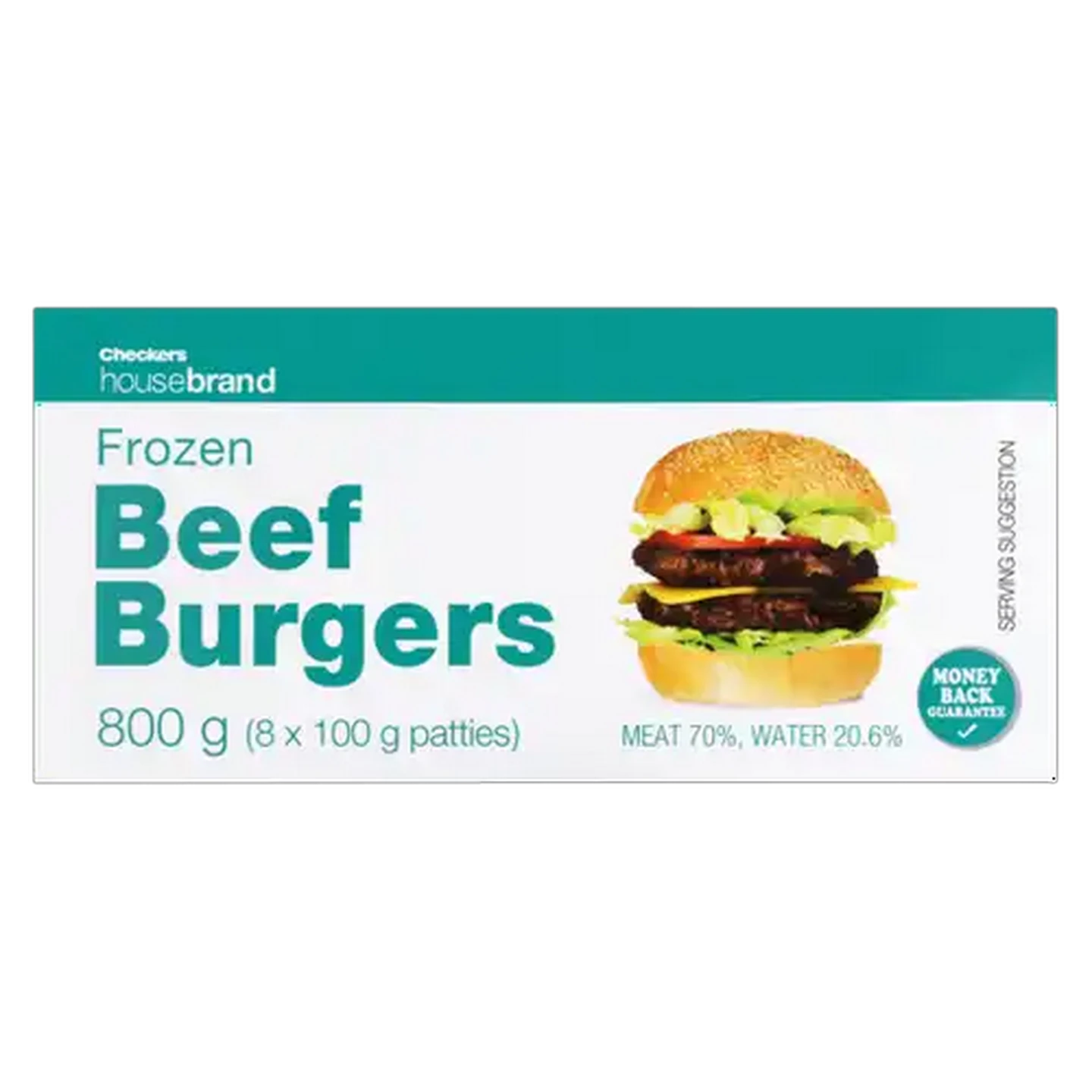 Image of Checkers Housebrand Frozen Beef Burgers 800g