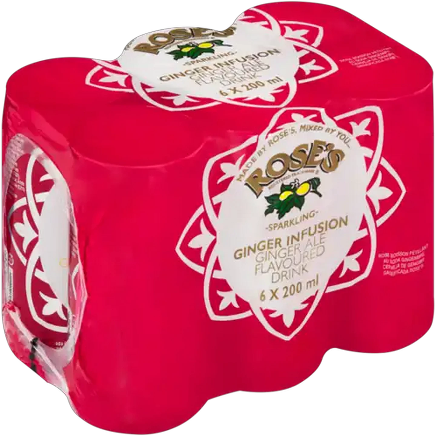Image of Rose's Ginger Infusion Sparkling Flavoured Drinks 6 x 200ml