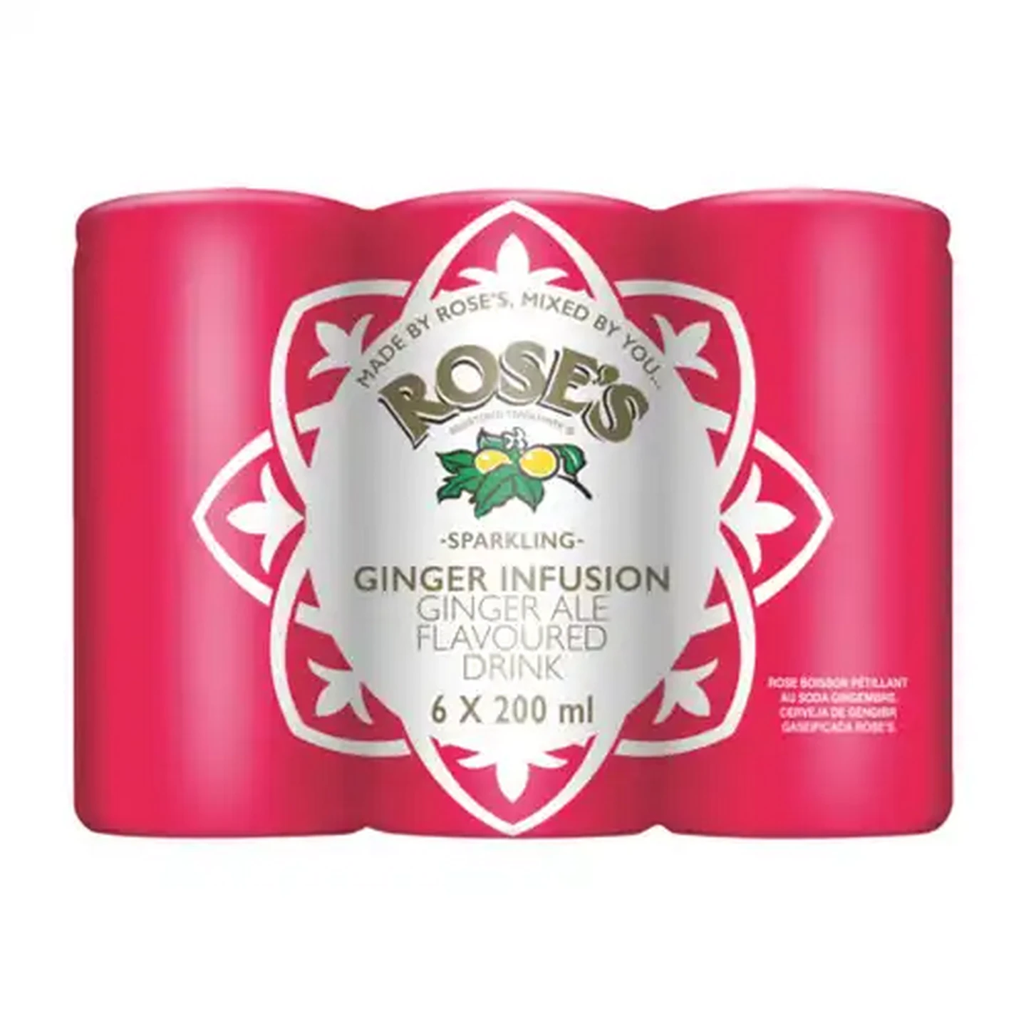 Image of Rose's Ginger Infusion Sparkling Flavoured Drinks 6 x 200ml