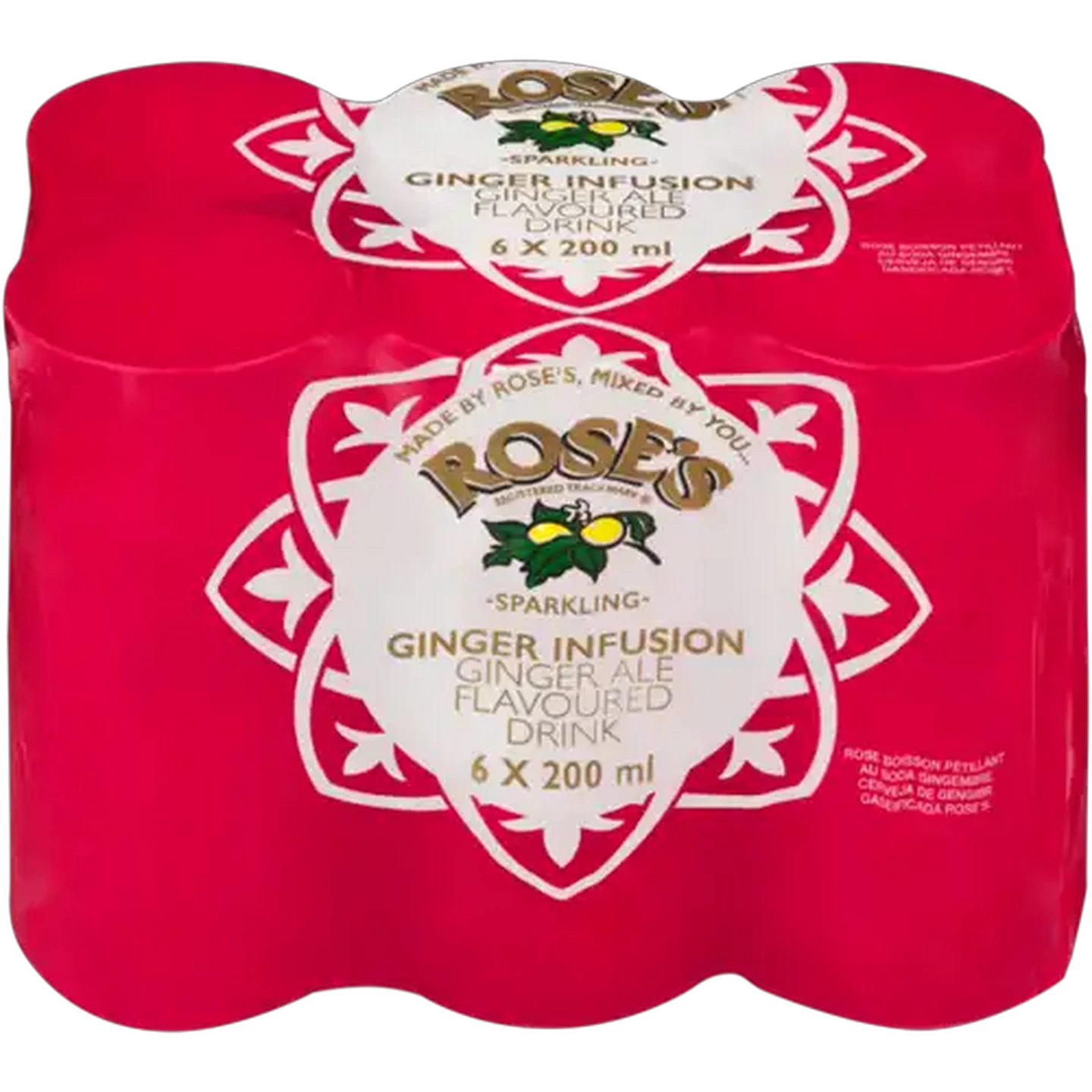 Image of Rose's Ginger Infusion Sparkling Flavoured Drinks 6 x 200ml