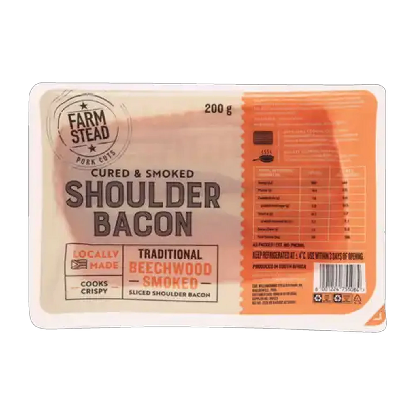 Image of Farmstead Cured & Smoked Shoulder Bacon 200g