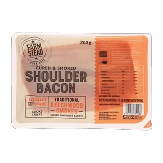 Farmstead Cured & Smoked Shoulder Bacon 200g