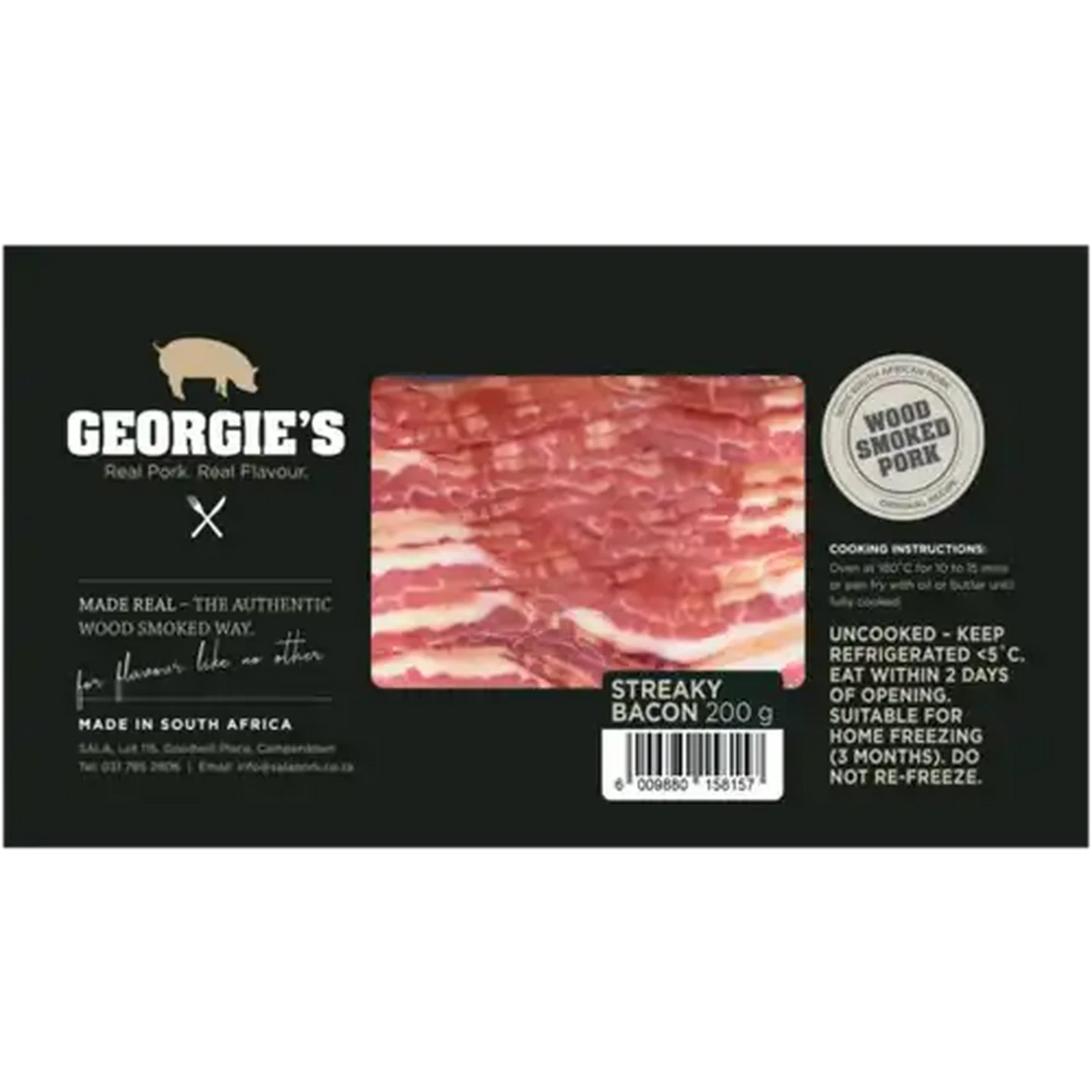 Image of Georgie's Wood Smoked Streaky Bacon 200g