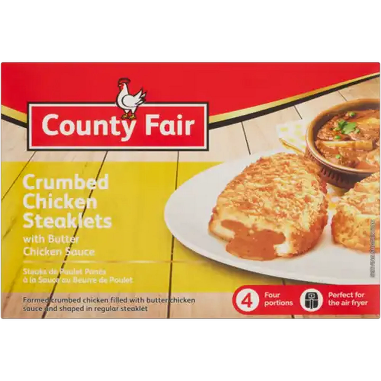 Image of County Fair Frozen Crumbed Chicken Steaklets with Butter Chicken Sauce 360g
