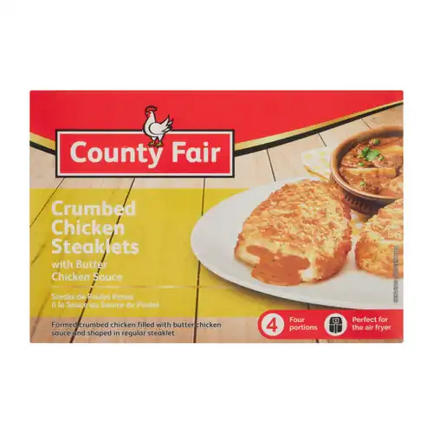 Image of County Fair Frozen Crumbed Chicken Steaklets with Butter Chicken Sauce 360g