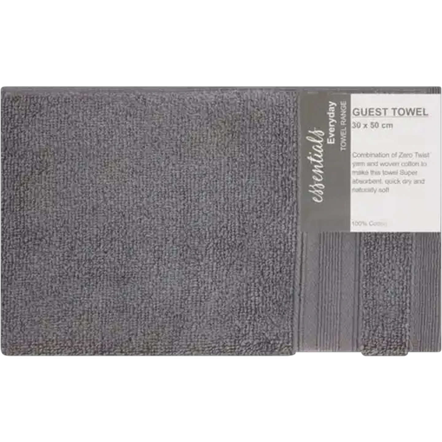 Image of Essentials Charcoal Guest Towel 30 x 50cm