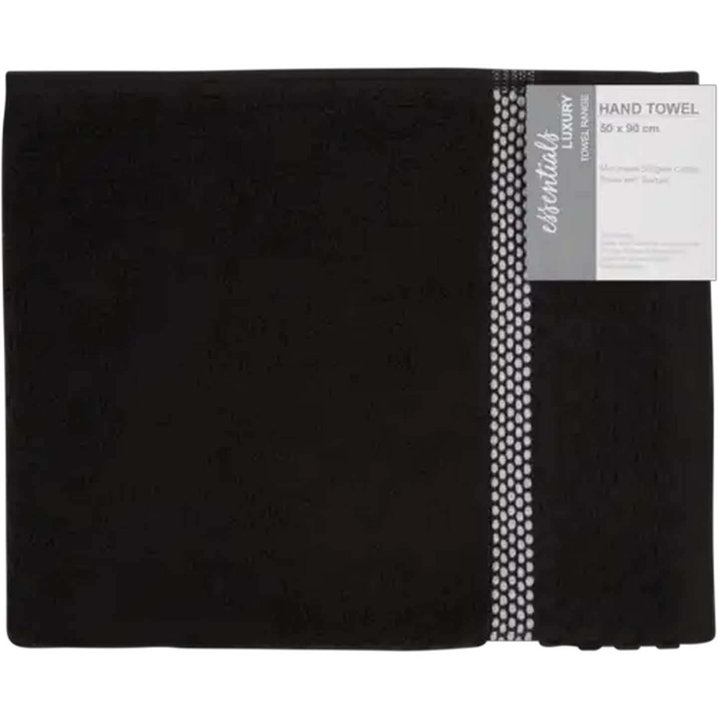 Image of Essentials Black Luxury Hand Towel 50 x 90cm
