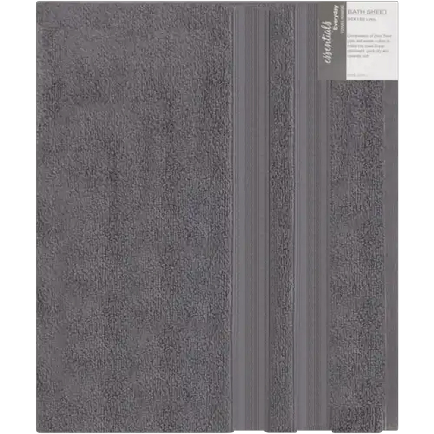Image of Essentials Charcoal Bath Sheet 90 x 150cm