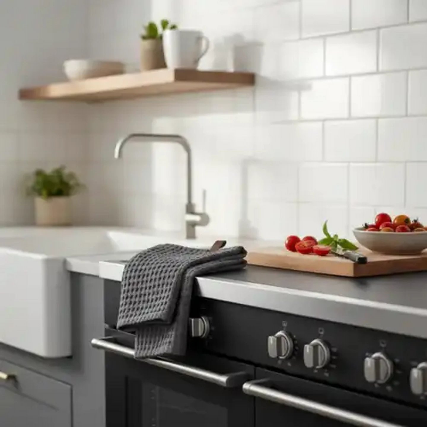 Image of Forage And Feast Grey Waffle Weave Kitchen Cloth