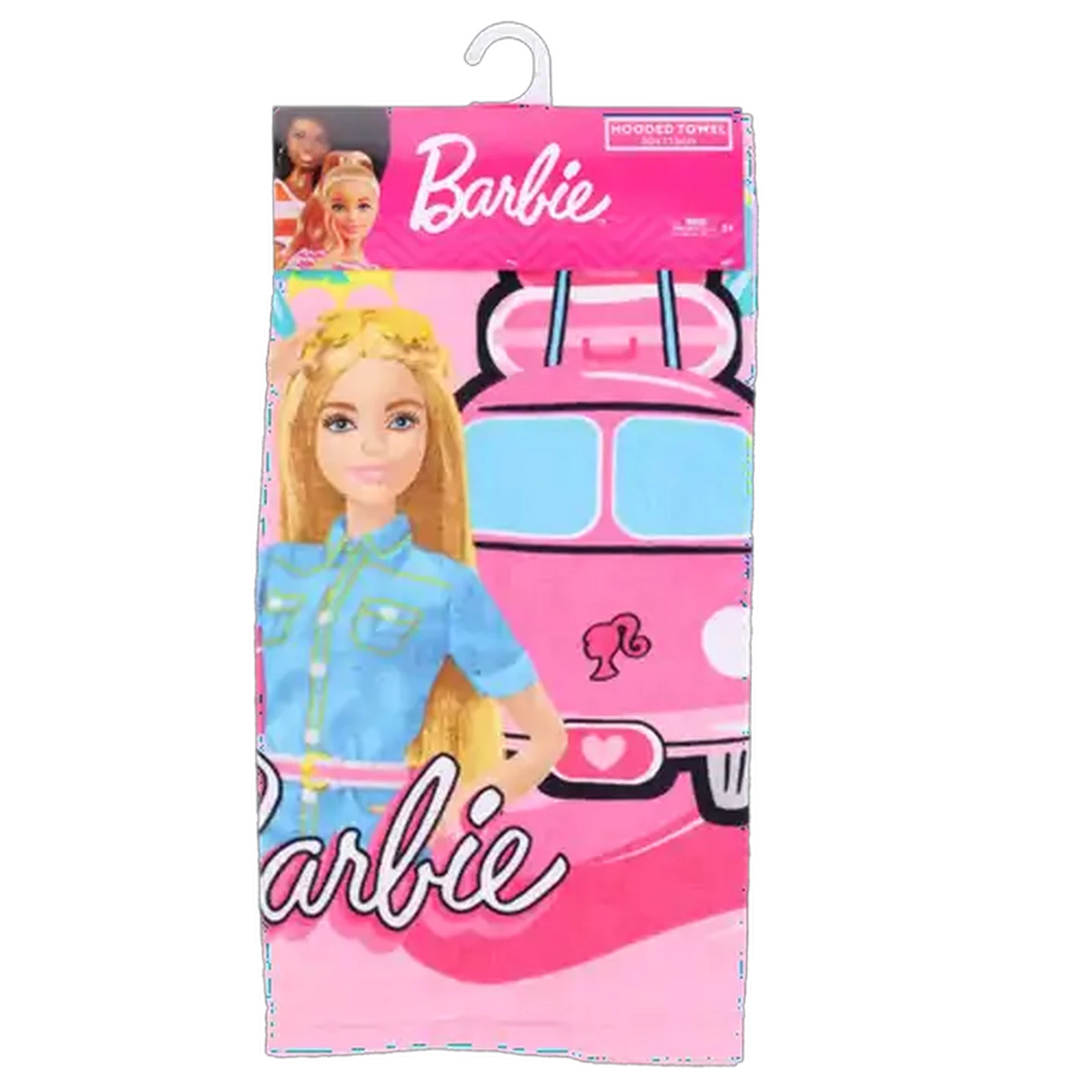 Image of Barbie Character Pink Girls Hooded Towel
