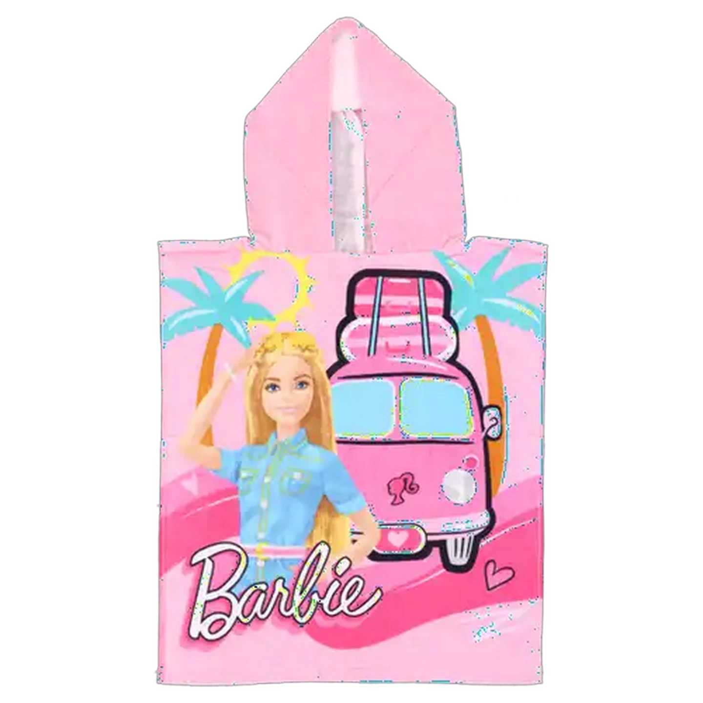 Image of Barbie Character Pink Girls Hooded Towel