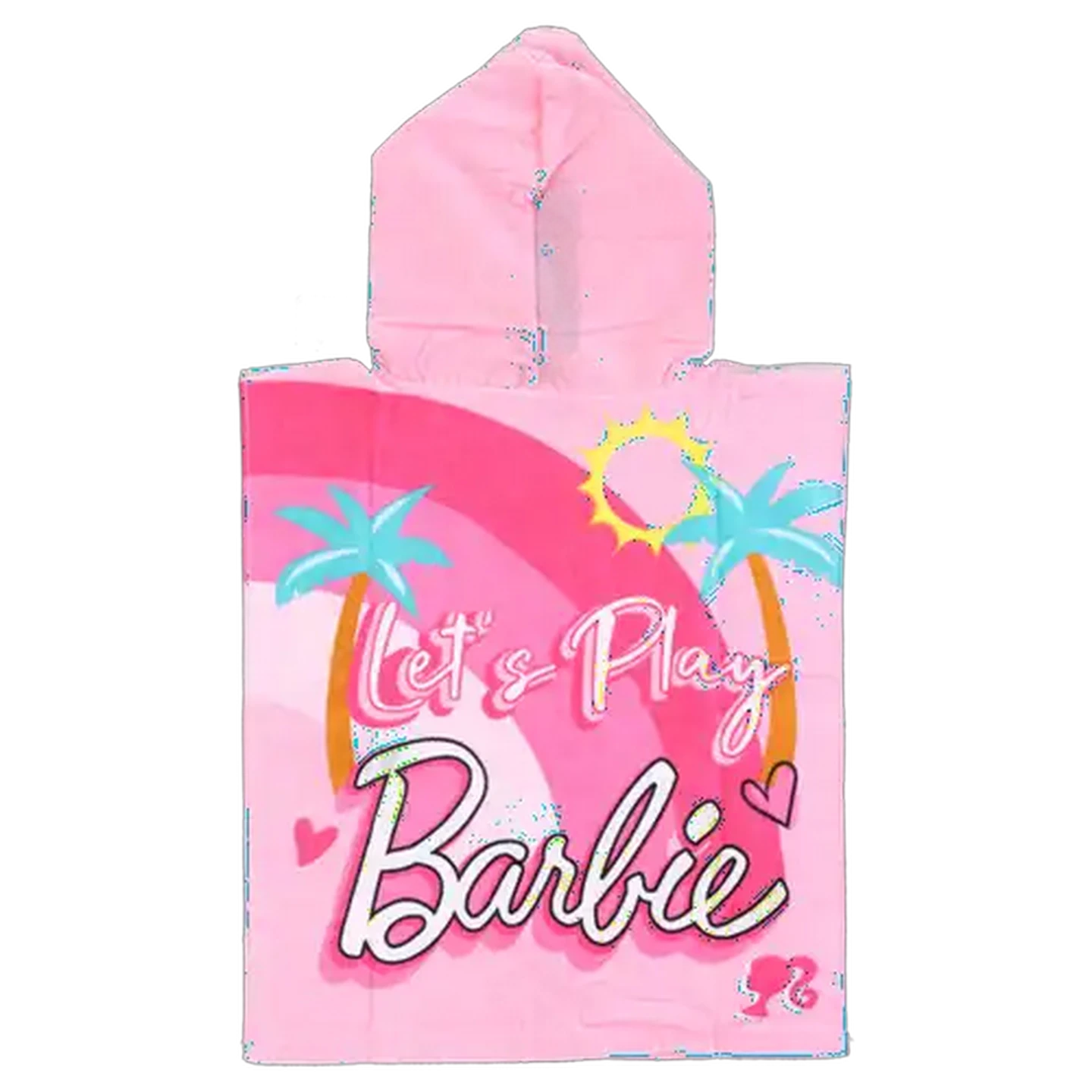 Image of Barbie Character Pink Girls Hooded Towel