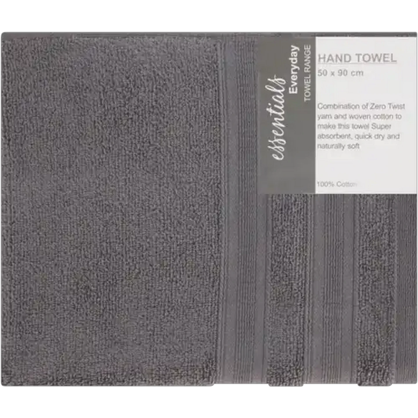 Image of Essentials Charcoal Hand Towel 50 x 90cm