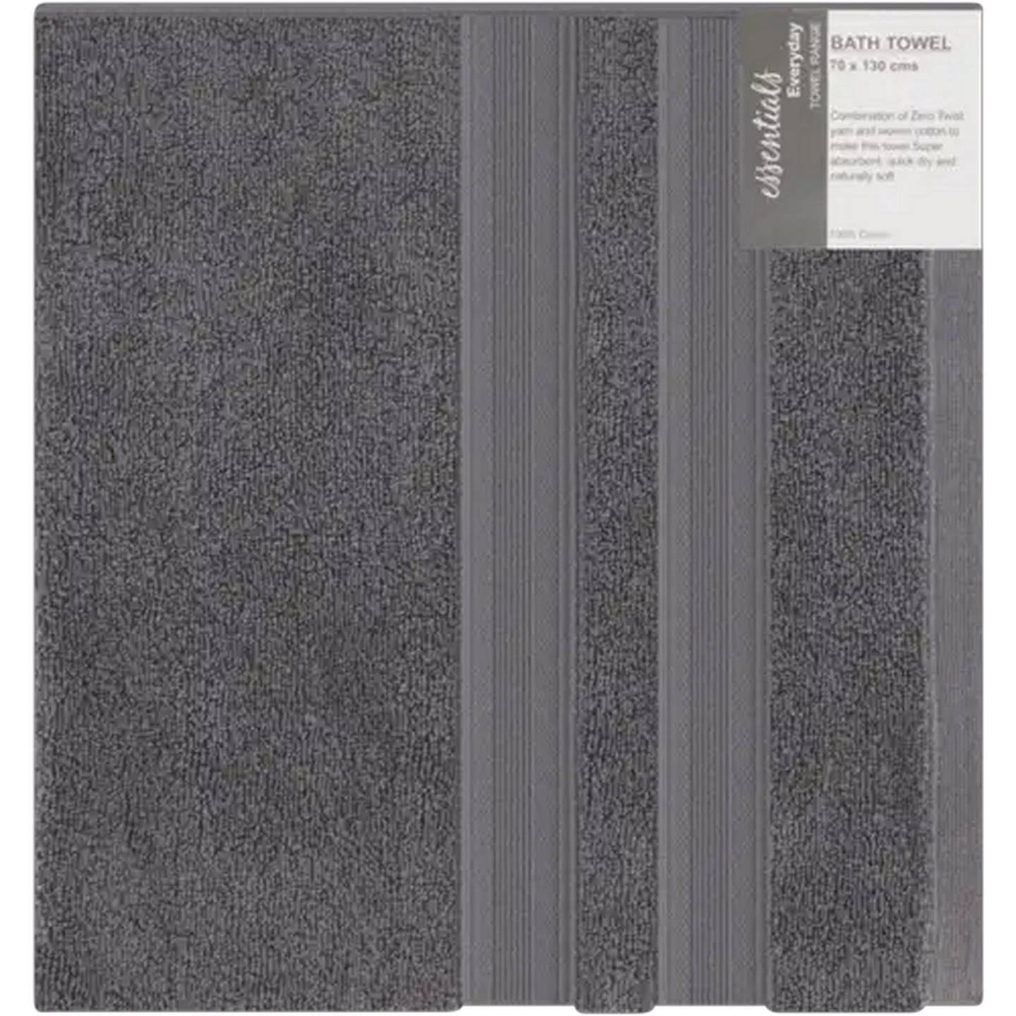Image of Essentials Charcoal Bath Towel 70 x 130cm