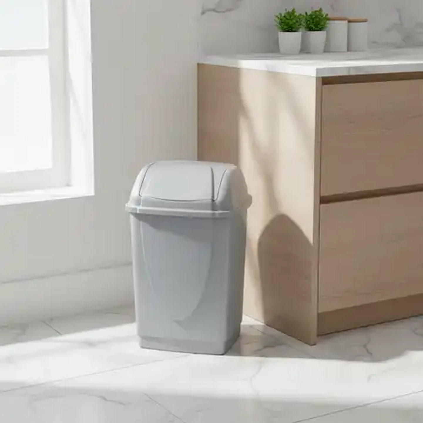 Image of Penflex Grey Flip Top Bin 25L