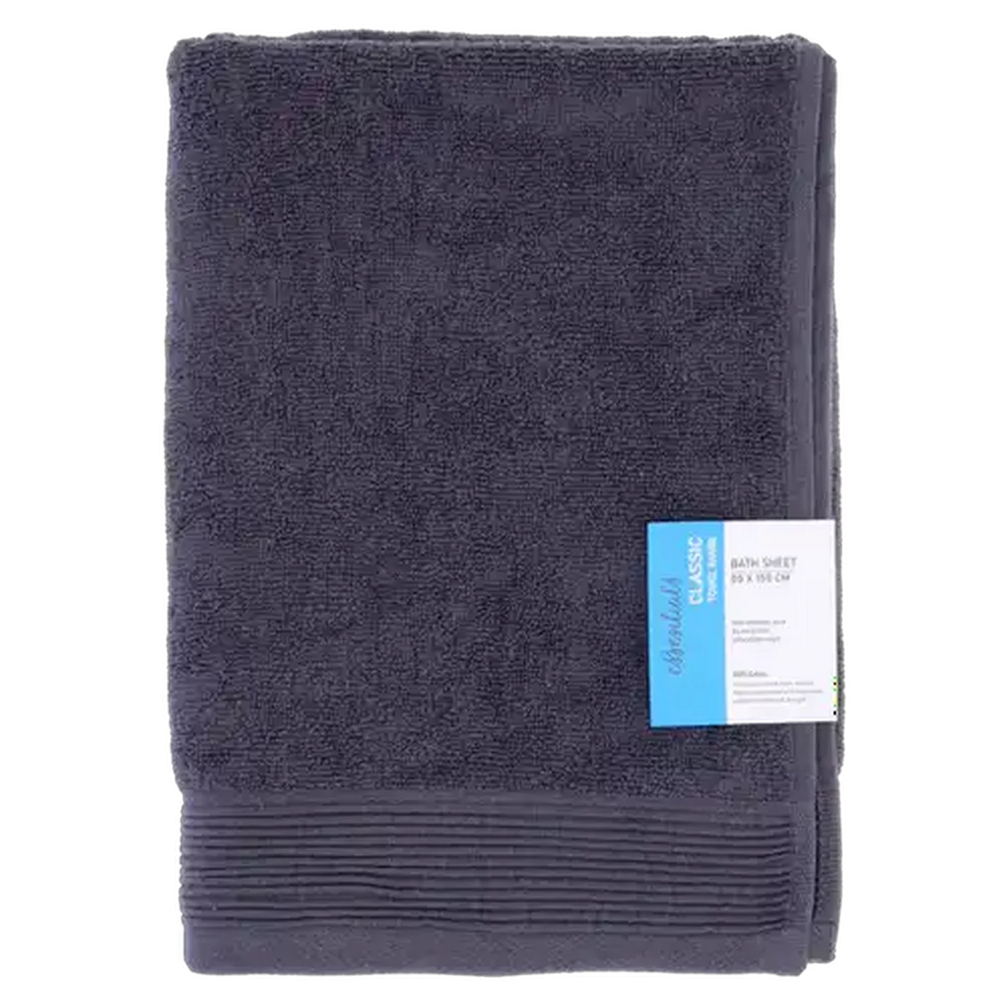 Image of Essentials Charcoal Classic Bath Sheet 85cm x 150cm