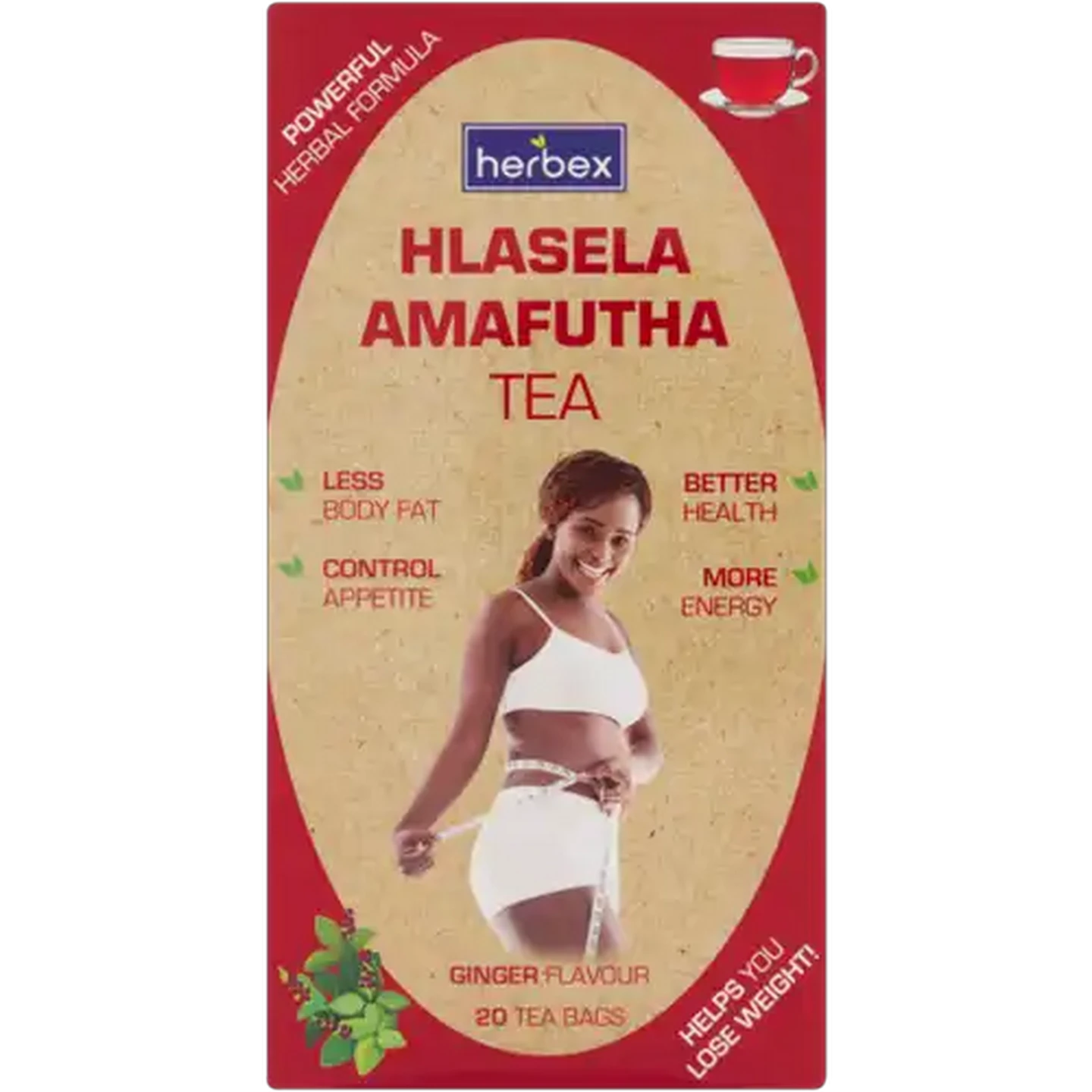 Image of Herbex Ginger Flavoured Hlasela Amafutha Tea 20 Pack