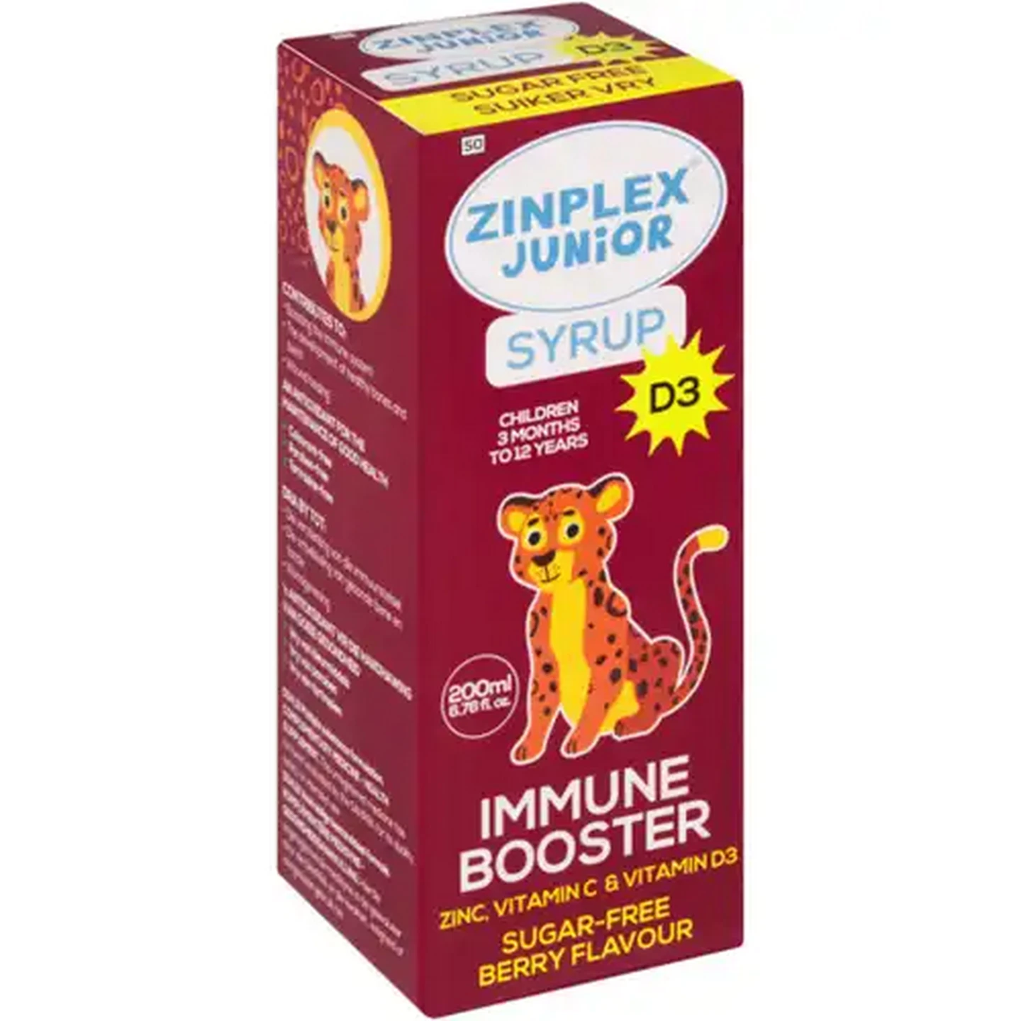 Image of Zinplex Junior Berry Flavour D3 Immune Booster Syrup 200ml