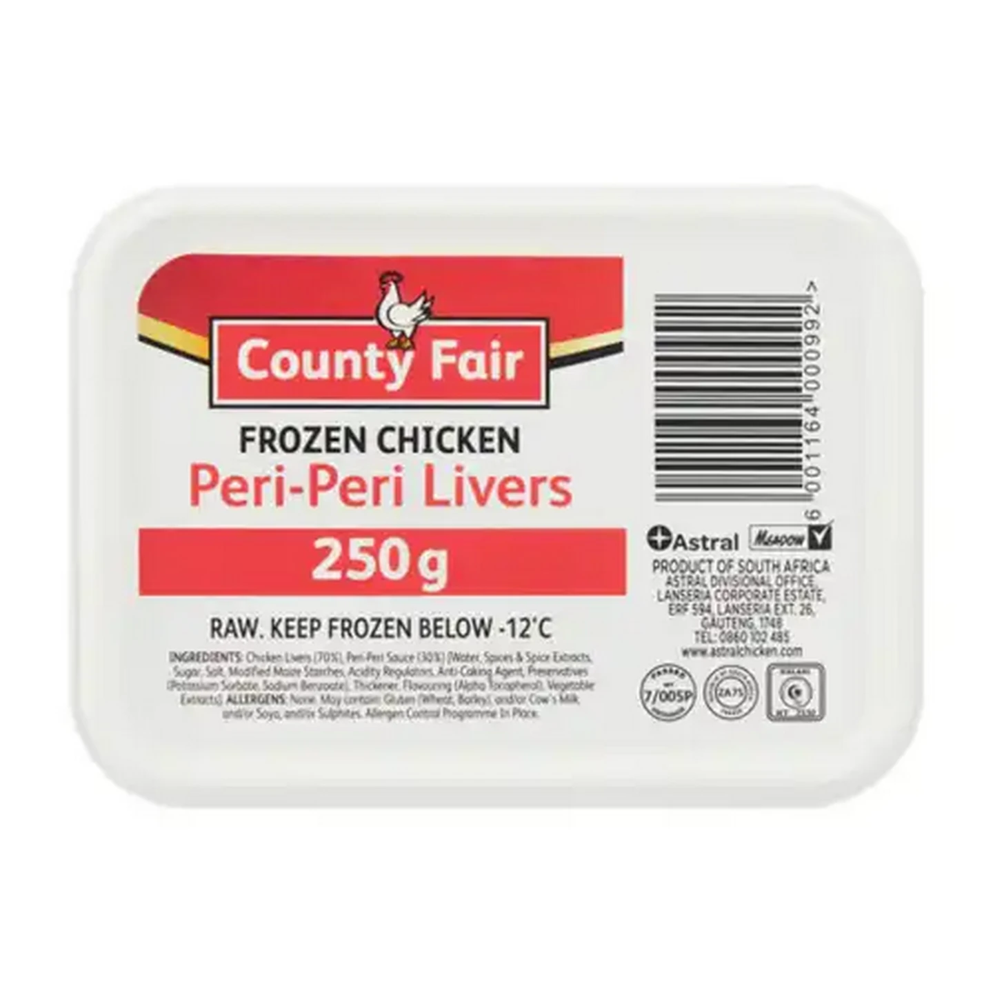 Image of County Fair Peri-Peri Frozen Chicken Livers 250g