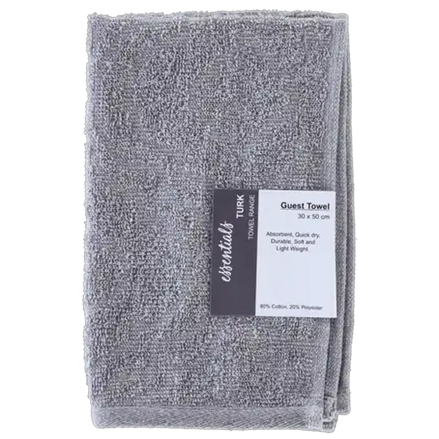 Image of Essentials Grey Turkey Guest Towel 30 x 50cm