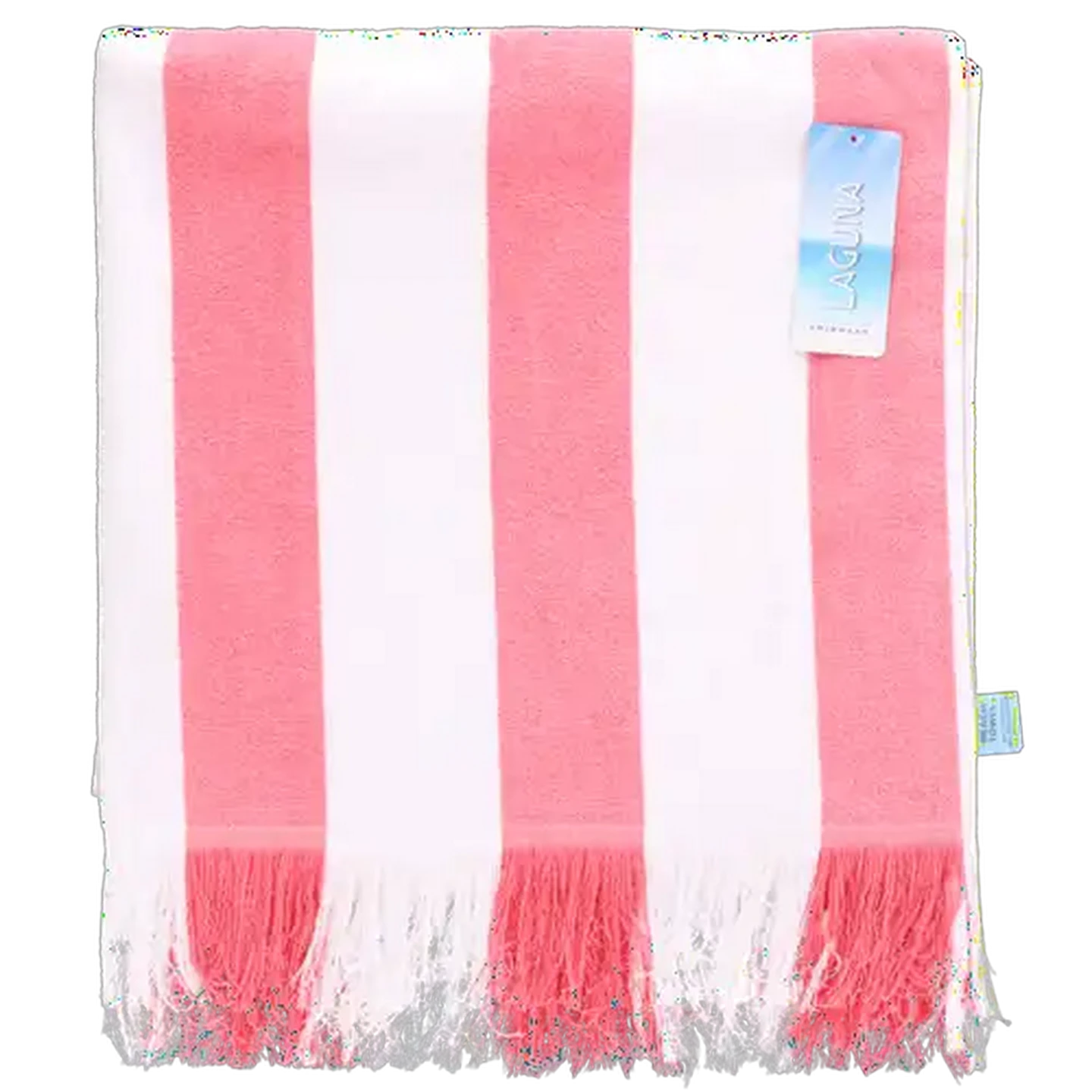 Image of Laguna Red & White Stripe Dobby Beach Towel 96 x 183cm