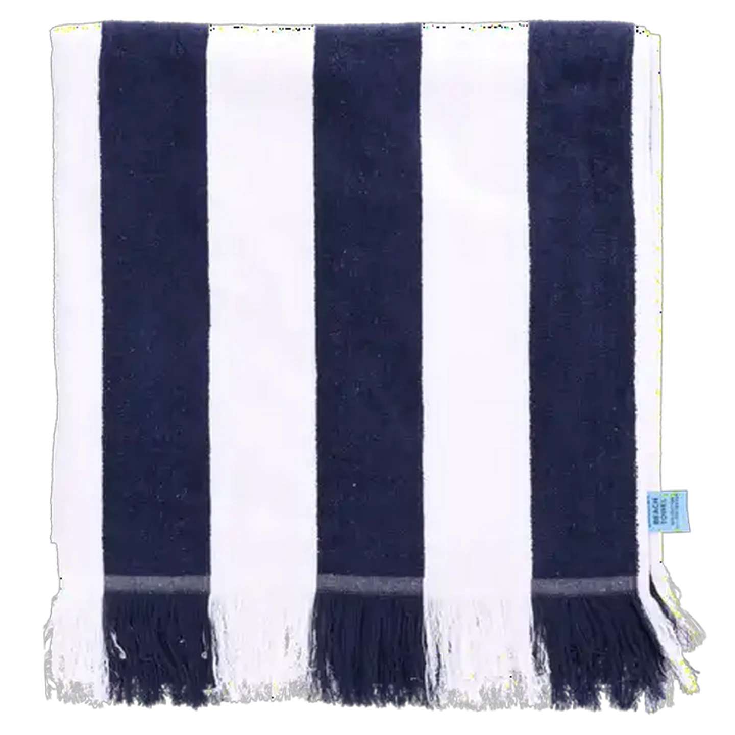 Image of Laguna Navy & White Stripe Dobby Beach Towel 96 x 183cm