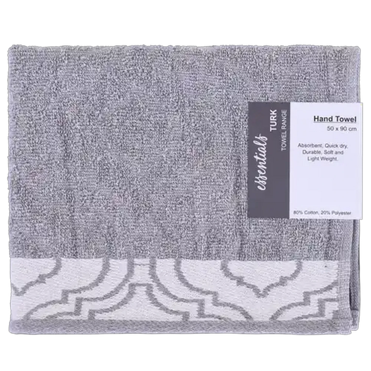 Image of Essentials Grey Turkey Hand Towel 90 x 50cm