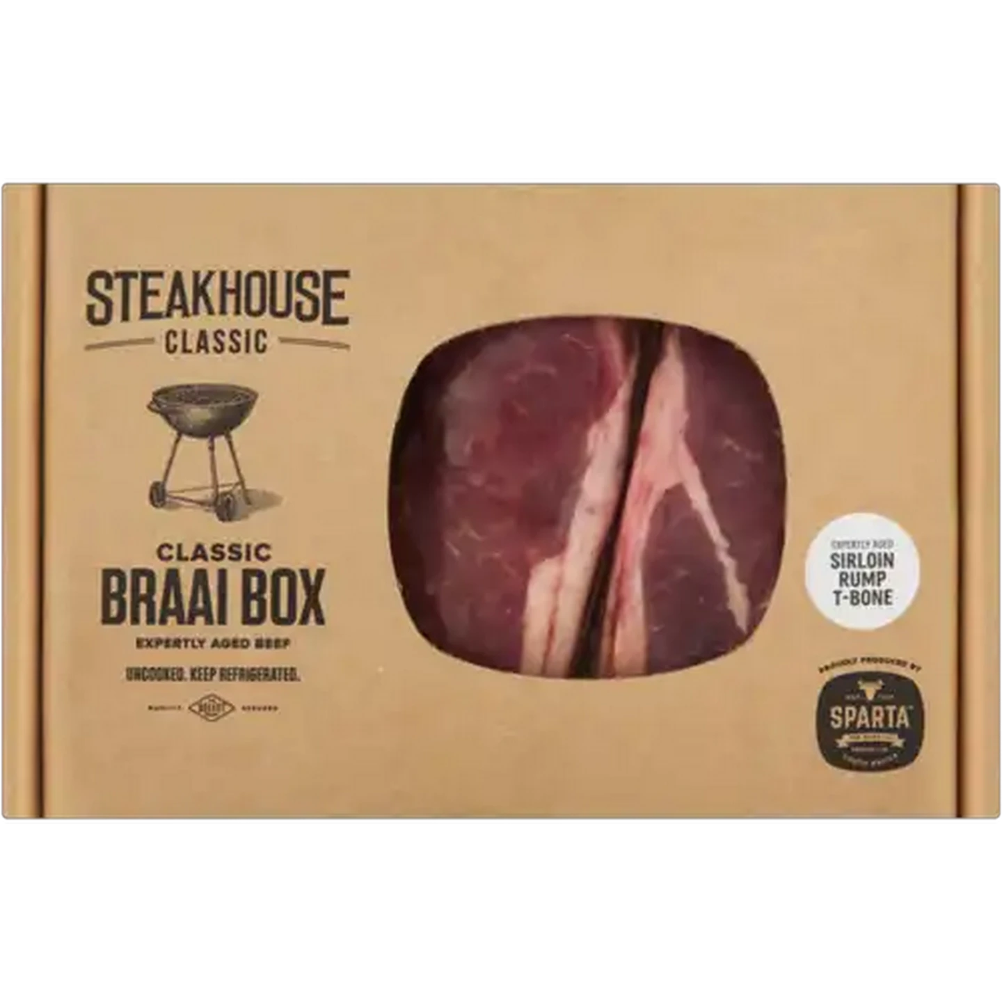 Image of Steakhouse Classic Sirloin, Rump & T-Bone Braai Box Per KG