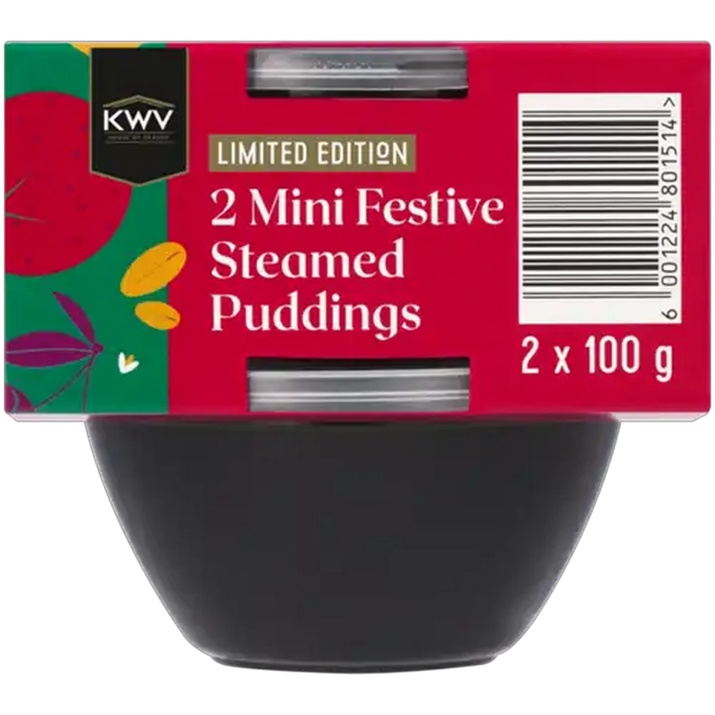 Image of Limited Edition KWV Mini Festive Steamed Puddings 2 x 100g