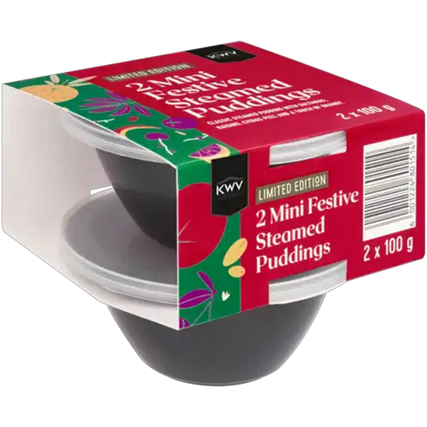 Image of Limited Edition KWV Mini Festive Steamed Puddings 2 x 100g