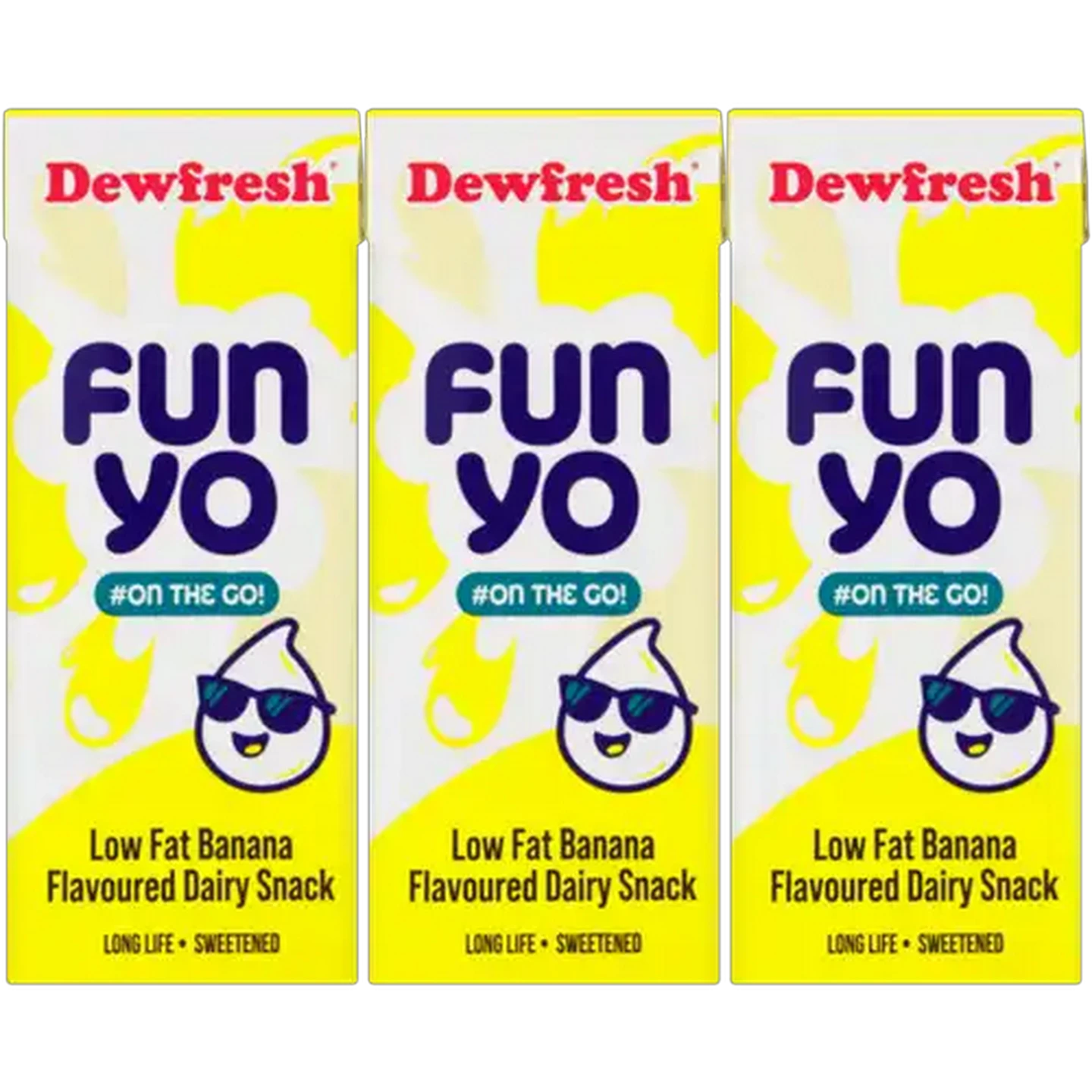 Image of Dewfresh FunYo Banana Flavoured Low Fat Dairy Snack 6 x 200ml