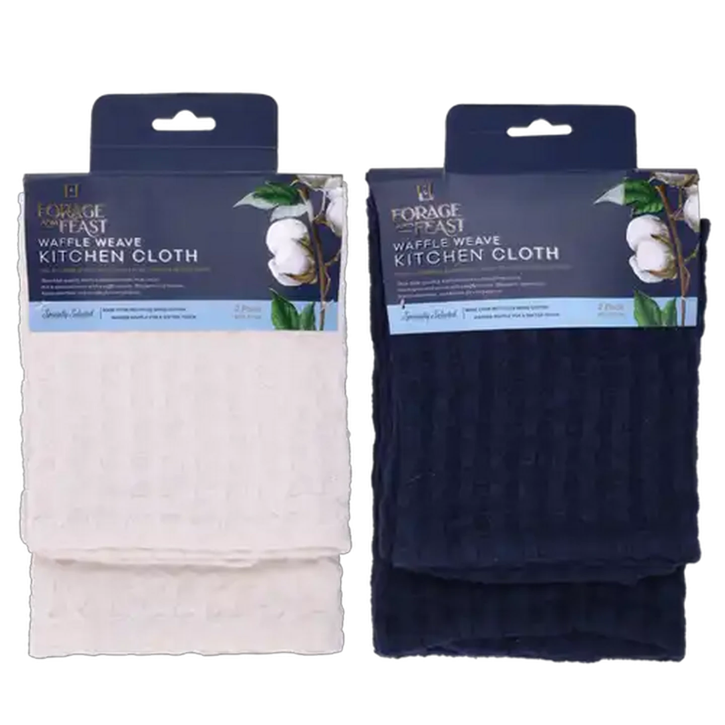 Image of Forage And Feast Waffle Weave Kitchen Cloths 40 x 70cm 2 Pack (Colour May Vary)