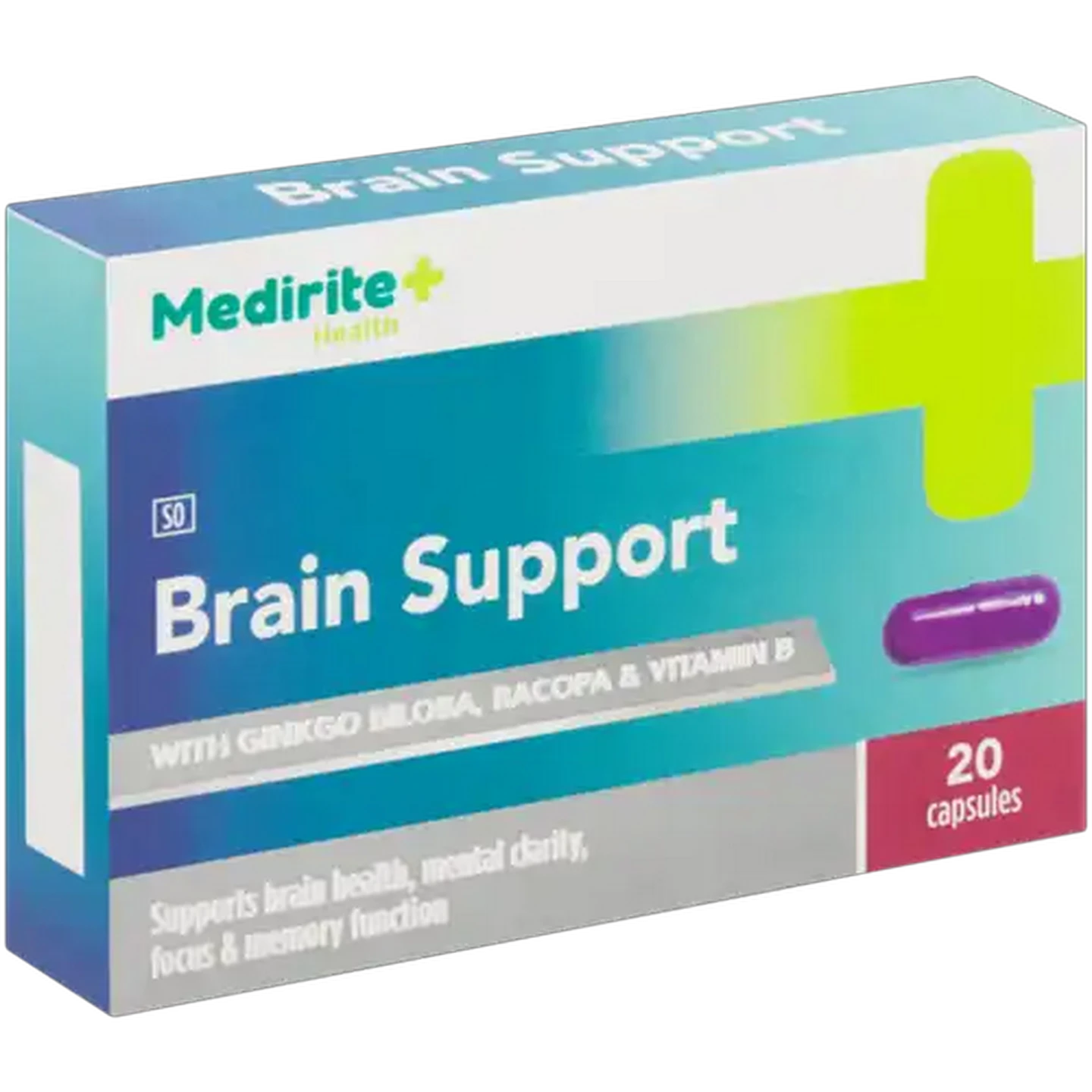 Image of Medirite Brain Support Capsules 20 Pack