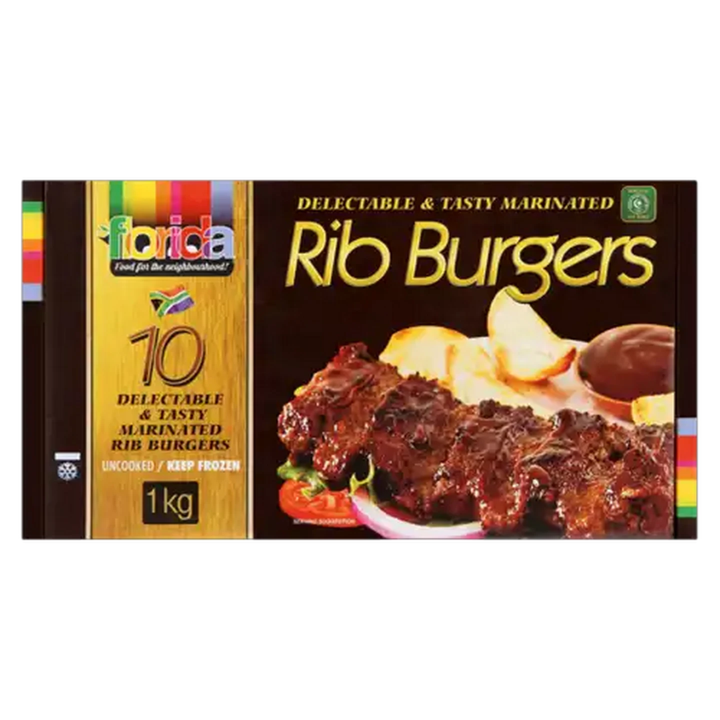 Image of Florida Foods Halaal Frozen Rib Burgers 1kg
