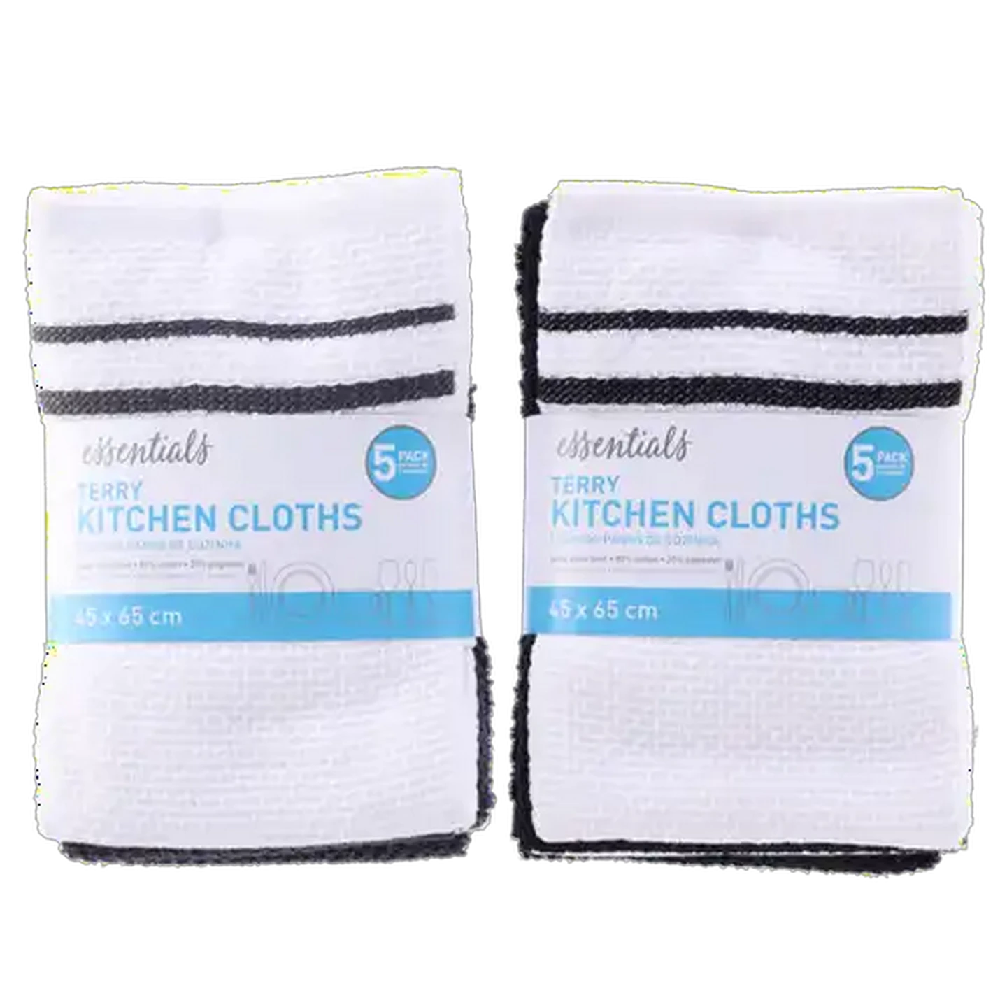 Image of Essentials Bulgaria Kitchen Cloths 5-Pack (Colour May Vary)