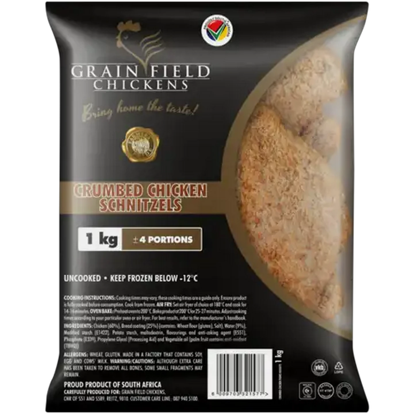 Image of Grain Field Chickens Frozen Crumbed Chicken Schnitzels 1kg