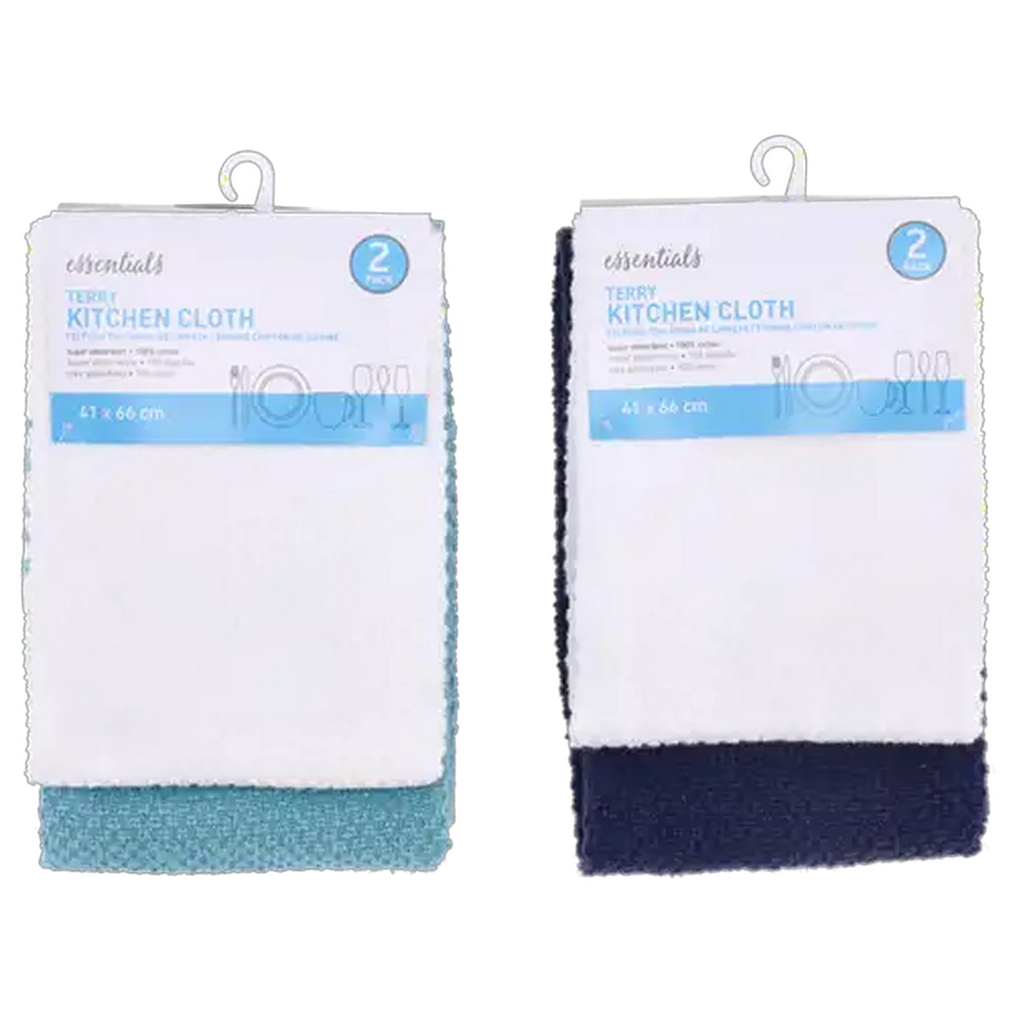 Image of Essentials Oakland Kitchen Cloth 2-Pack 41 x 66cm (Colour May Vary)